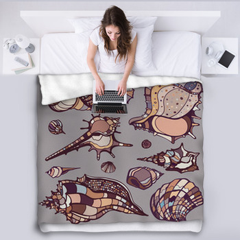 Sea Shells Set. Fleece Blanket