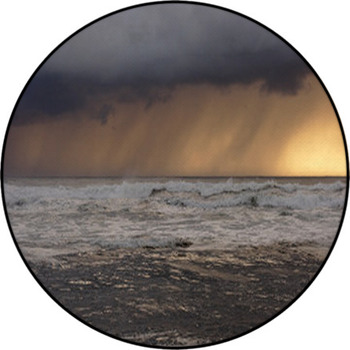 Sea Storm At Sunset Round Rug