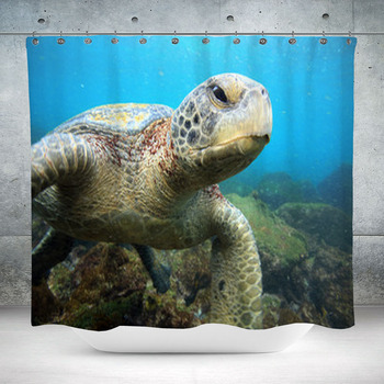 Sea Turtle Relaxing Custom Size Shower Curtain
