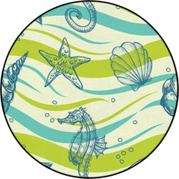 Sea Vector Pattern Round Rug