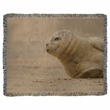 Seal Pup Woven Throw Blanket