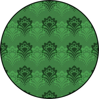Seamless Background - Emerald Flowers Round Rug