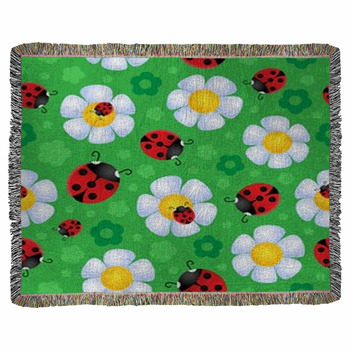 Seamless Background Flower Theme 2 Woven Throw Blanket