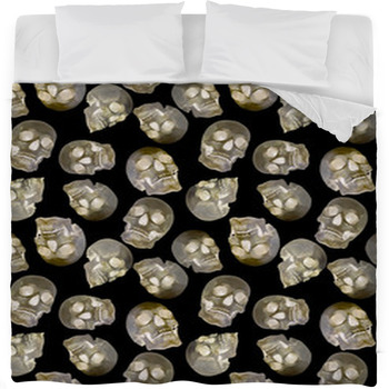 Seamless Background From Human Skulls Fleece Bed Blanket