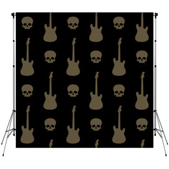 Seamless Background With Skulls And Fleece Backdrop