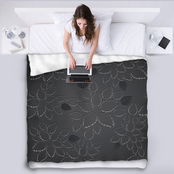 Black floral blanket deals