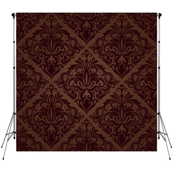 Seamless Brown Floral Vector Wallpaper Fleece Backdrop