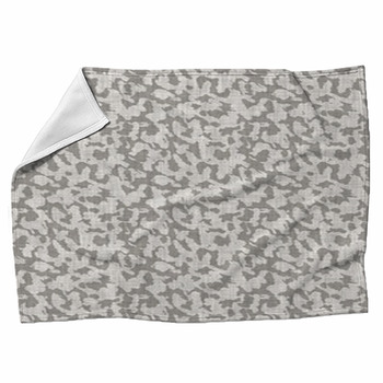 Seamless Camo Gray French Woven Linen Fleece Blanket
