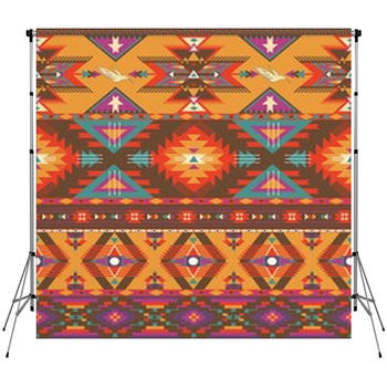 Seamless Colorful Aztec Pattern Custom Size Backdrop
