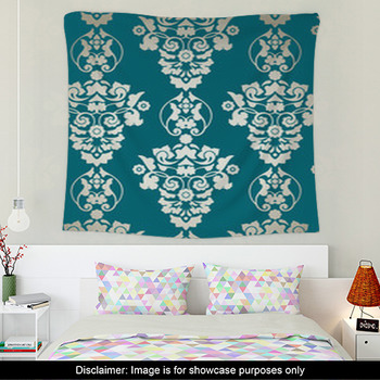 Teal floral Wall Decor in Canvas, Murals, Tapestries, Posters & More