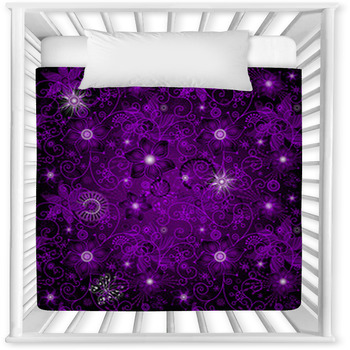 Seamless Dark-violet Pattern Baby Crib Comforter