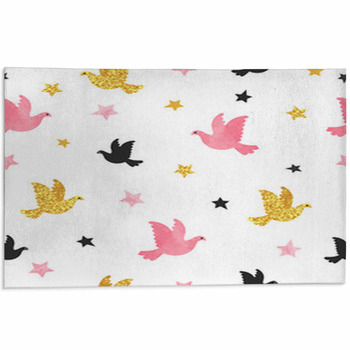 Seamless Dove Pattern Romantic Vector Background Area Rug