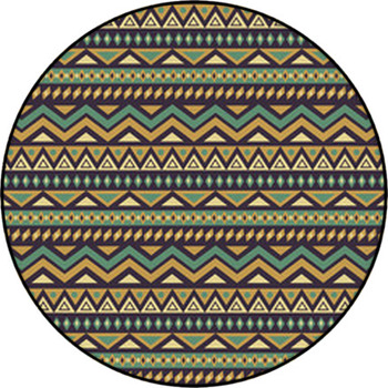 Seamless Ethnic Background Round Rug