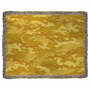 Seamless Fashion Woodland Camouflage  Woven Throw Blanket