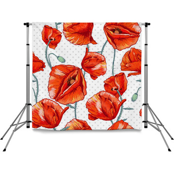 Seamless Floral Background With Pole Pocket Backdrop