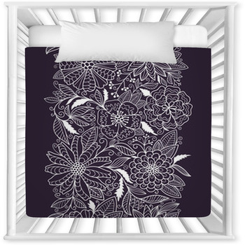 Seamless Floral Ornament. Baby Crib Comforter