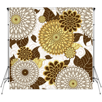 Seamless Floral Pattern Fleece Backdrop
