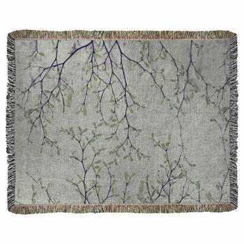 Seamless Floral Pattern Woven Throw Blanket