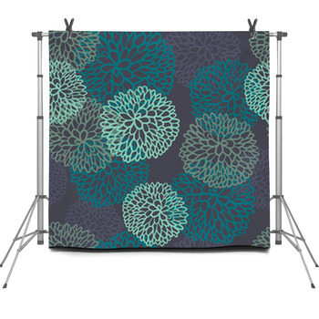 Seamless Flowers Fleece Backdrop
