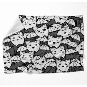 Seamless Halloween Kawaii Cartoon Woven Throw Blanket