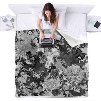 Seamless Painterly Artistic Abstract  Fleece Bed Blanket