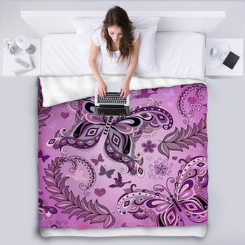 Seamless Pastel Pink Vintage Pattern Fleece Blanket