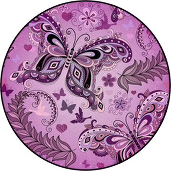 Seamless Pastel Pink Vintage Pattern Round Rug