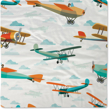 Seamless Pattern From Retro Airplanes Baby Blanket