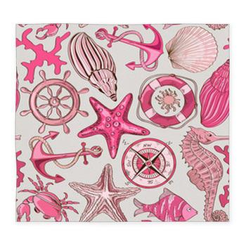 Seamless Pattern Of Sea Animals Custom Size Floor Mat