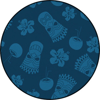 Seamless Pattern Of Tiki Round Rug