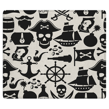 Seamless Pattern On Pirate Theme With Objects Bath Mat