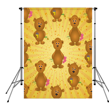 Seamless Pattern, Teddy Bears And Pole Pocket Backdrop