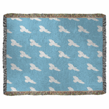 Seamless Pattern With A Silhouette Woven Throw Blanket
