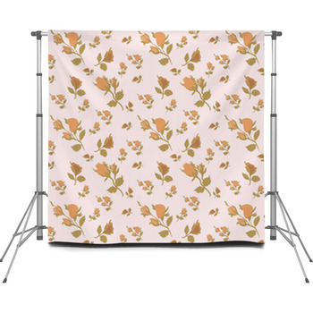 Seamless Pattern With Autumn Leaves Custom Size Backdrop