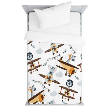 Seamless Pattern With Aviator Animals In Toddler Duvet