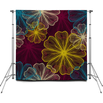 Seamless Pattern With Contour Custom Size Backdrop