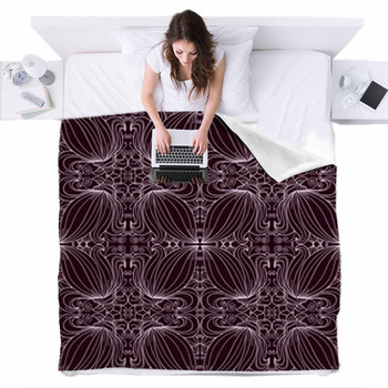 Seamless Pattern With Delicate Fleece Bed Blanket