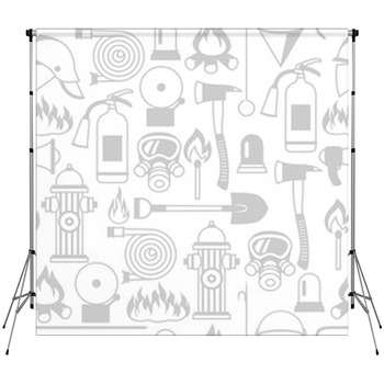 Seamless Pattern With Firefighting Fleece Backdrop