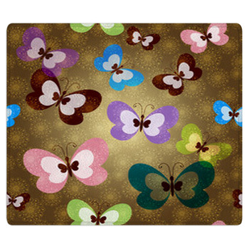 Seamless Pattern With Green Butterflies Bath Mat