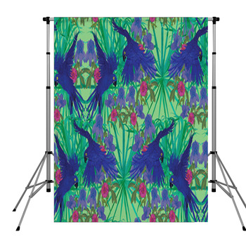 Seamless Pattern With Hyacinth Pole Pocket Backdrop