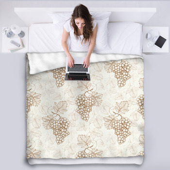 Seamless Pattern With Illustration Of Fleece Blanket