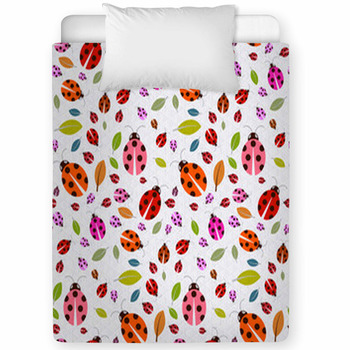 Seamless Pattern With Ladybirds And Toddler Comforter