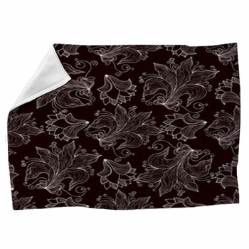 Seamless Pattern With Openwork Flowers Fleece Blanket