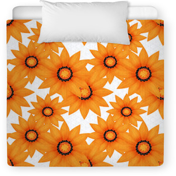 Seamless Pattern With Orange Flowers Toddler Duvet