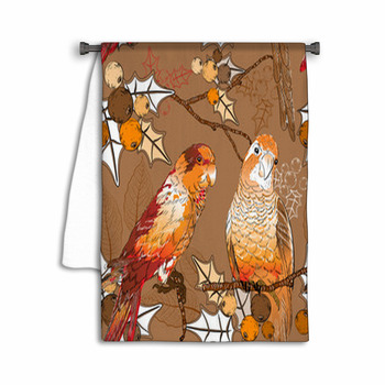 Seamless Pattern With Pair Of Budgies Towel