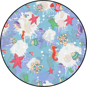Seamless Pattern With Sea Inhabita Round Rug