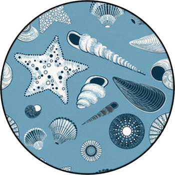 Seamless Pattern With Seashells Round Rug