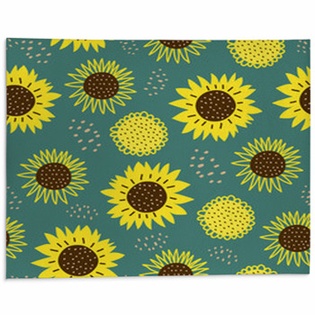 Yellow Floral Pattern Area Rug 63x48 Inch Floor Rug,Non-Slip Large Carpet for Bedroom,Living Room,Kids Room 