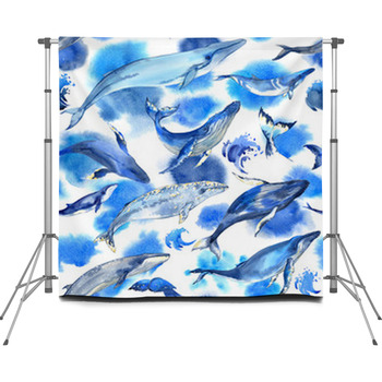 Seamless Pattern With Watercolor Custom Size Backdrop
