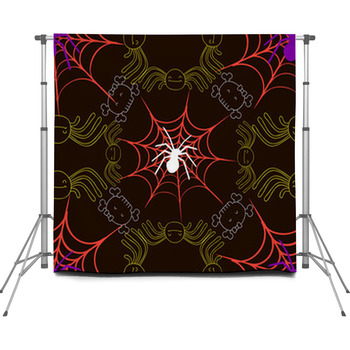 Seamless Pattern With Webs, Spider Custom Size Backdrop